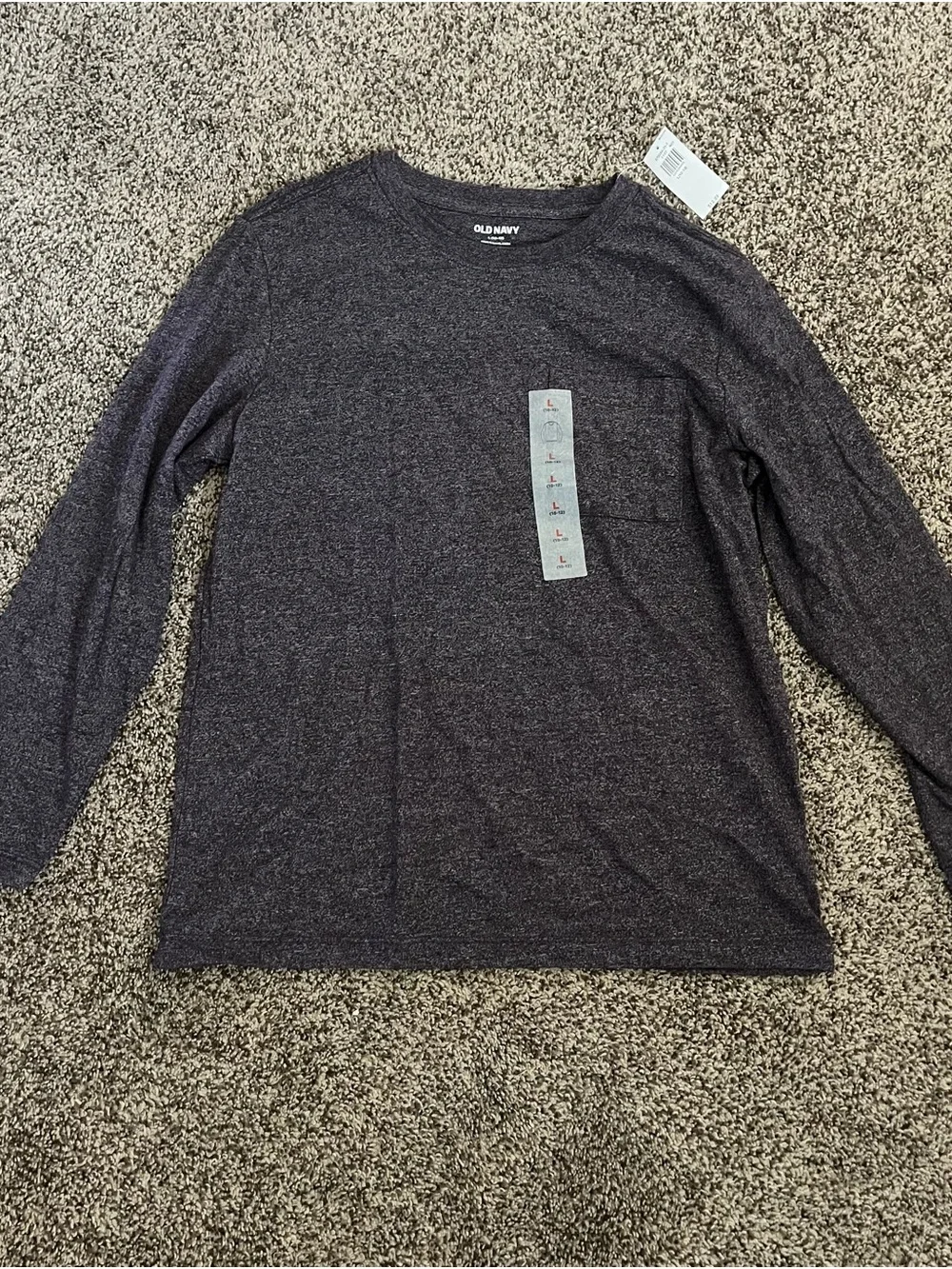 Old Navy Boy’s Crewneck Long Sleeve Tees - Green & Dark Purple
